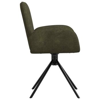 Drehstuhl Esszimmer 4 Stk. Kunstwildleder Olivegrün