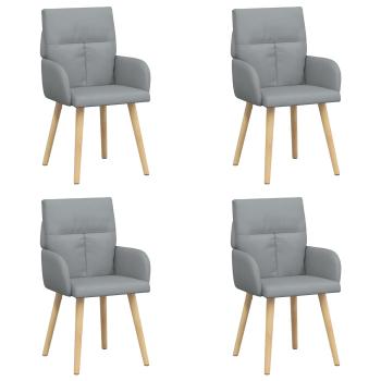 Esszimmerstühle 4 Stk. Stoff Hellgrau 60 x 56 x 96 cm