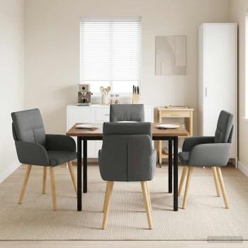 ARDEBO.de - Esszimmerstühle 4 Stk. Stoff Dunkelgrau 60 x 56 x 96 cm