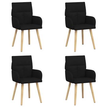 Esszimmerstühle 4 Stk. Stoff Schwarz 60 x 56 x 96 cm