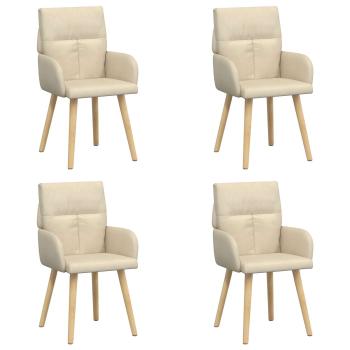 Esszimmerstühle 4 Stk. Stoff Creme 60 x 56 x 96 cm