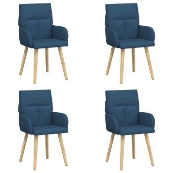 Esszimmerstühle 4 Stk. Stoff Blau 60 x 56 x 96 cm