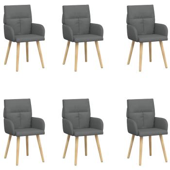 Esszimmerstühle 6 Stk. Stoff Dunkelgrau 60 x 56 x 96 cm