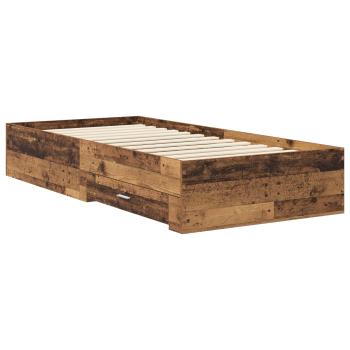 Bettrahmen mit Schubladen mit Speicher Altholz Holzwerkstoff