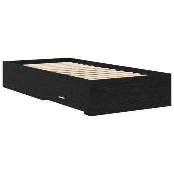 Bettrahmen mit Schubladen Schwarze Eiche Holzwerkstoff