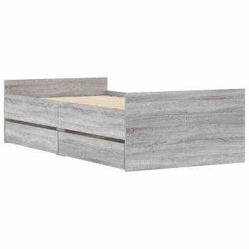 Bettrahmen Betongrau Holzwerkstoff