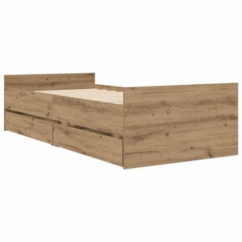 Bettrahmen Kunsthandwerk Eiche Holzwerkstoff