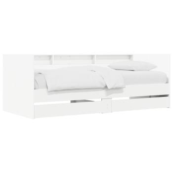 Tagesbett mit Schubladen mit Regal Weiß Holzwerkstoff
