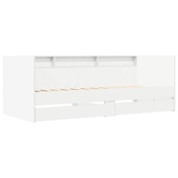 Tagesbett mit Schubladen mit Regal Weiß Holzwerkstoff