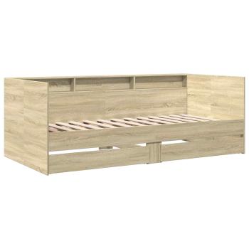 Tagesbett mit Schubladen mit Regal Sonoma-Eiche Holzwerkstoff