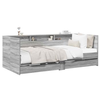 Tagesbett mit Schubladen mit Regal Grau Sonoma Holzwerkstoff