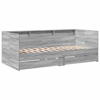 Tagesbett mit Schubladen mit Regal Grau Sonoma Holzwerkstoff