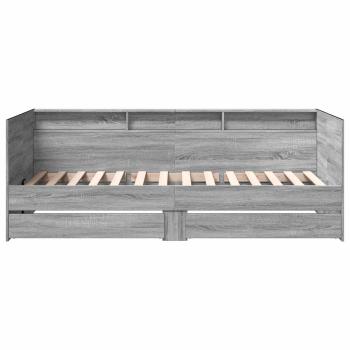 Tagesbett mit Schubladen mit Regal Grau Sonoma Holzwerkstoff