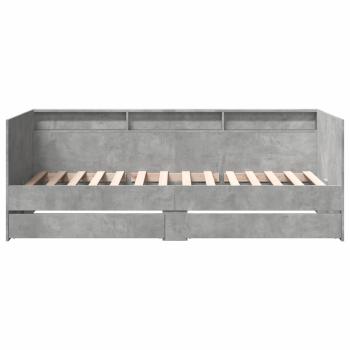 Tagesbett mit Schubladen mit Regal Betongrau Holzwerkstoff