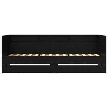 Tagesbett mit Schubladen mit Regal Schwarze Eiche Holzwerkstoff