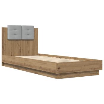 Bettgestell mit Kopfteil Kunsthandwerk Eiche Holzwerkstoff