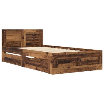 Bettrahmen mit Schubladen 2 stk. Altholz Holzwerkstoff