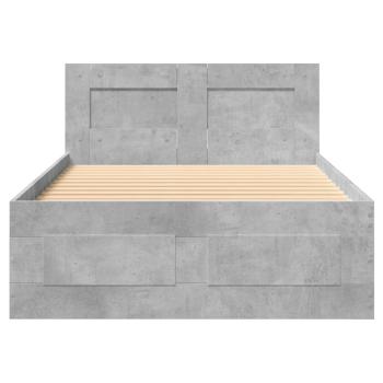 Bettrahmen mit Schubladen 2 stk. Betongrau Holzwerkstoff