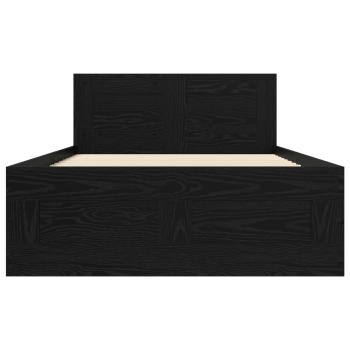 Bettrahmen mit Schubladen 2 stk. Schwarze Eiche Holzwerkstoff