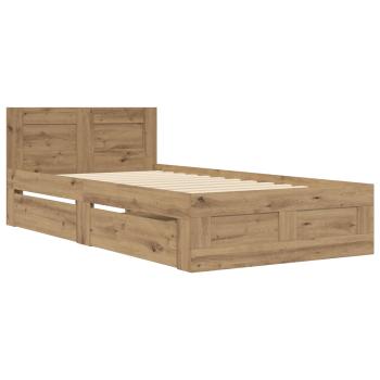Bettrahmen 2 stk. Kunsthandwerk Eiche Holzwerkstoff