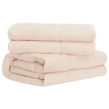 Bettwäsche-Set Beige 135 x 200 cm Baumwolle, Kapok, Polyester