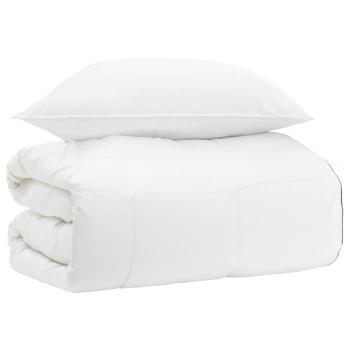 ARDEBO.de - Bettwäsche-Set Weiß 140 x 200 cm Baumwolle, Bambus, Polyester