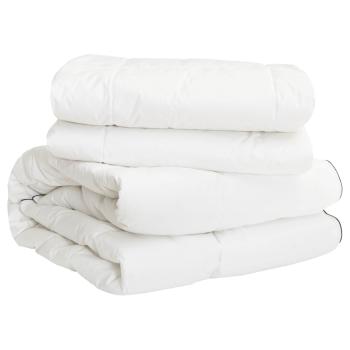 Bettwäsche-Set Weiß 155 x 200 cm Baumwolle, Bambus, Polyester
