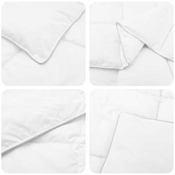 Bettwäsche-Set mit Kissen Weiß 200 x 200 cm Polyester, Bambus