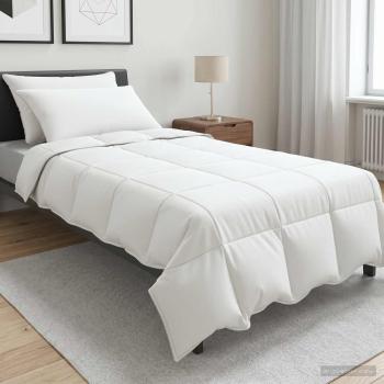 ARDEBO.de - Bettwäsche-Set mit Kissen Weiß 135 x 220 cm Polyester, Bambus