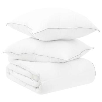 ARDEBO.de - Bettwäsche-Set mit Kissen Weiß 200 x 220 cm Polyester, Bambus