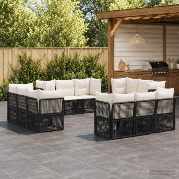ARDEBO.de - Gartensofa-set 12 stk. Schwarz Poly-Rattan