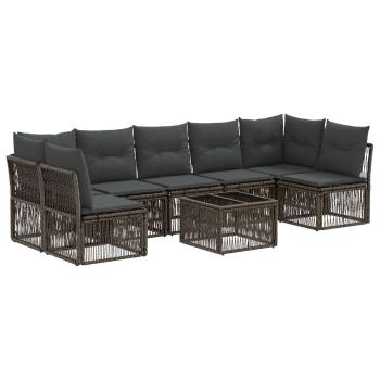 Gartensofa-set 8 Stk. Grau Poly-Rattan