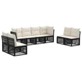Gartensofa-set 8 stk. Schwarz Poly-Rattan