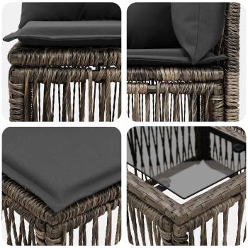 Gartensofa-set 5 Stk. Grau Poly-Rattan