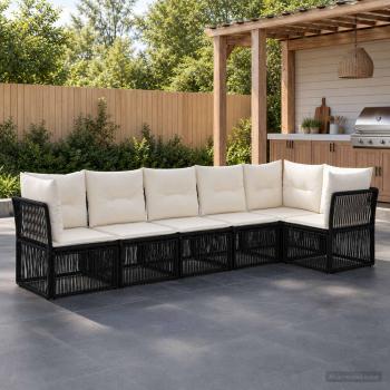 ARDEBO.de - Gartensofa-set 6 stk. Schwarz Poly-Rattan
