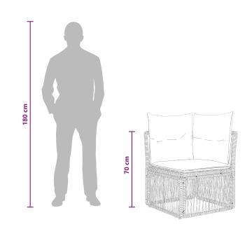 Gartensofa-set 6 Stk. Grau Poly-Rattan