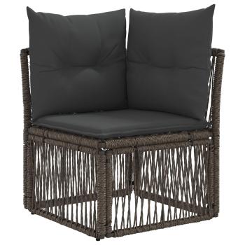 Gartensofa-set 9 Stk. Grau Poly-Rattan
