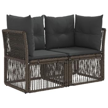 Gartensofa-set 10 stk. Grau Poly-Rattan