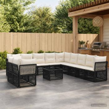 ARDEBO.de - Gartensofa-set 12 stk. Schwarz Poly-Rattan