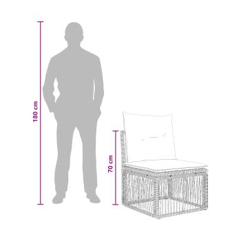 Gartensofa-set 10 Stk. Grau Poly-Rattan