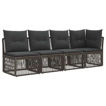 Gartensofa-set 10 Stk. Grau Poly-Rattan
