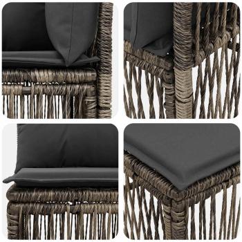 Gartensofa-set 10 Stk. Grau Poly-Rattan