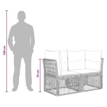 Gartensofa-set 11 Stk. Schwarz Poly-Rattan