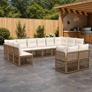ARDEBO.de - Gartensofa-set 12 stk. Beige Poly-Rattan