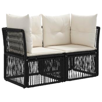 Gartensofa-set 13 Stk. Schwarz Poly-Rattan