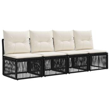 Gartensofa-set 13 Stk. Schwarz Poly-Rattan