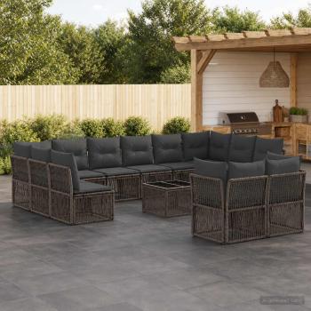 ARDEBO.de - Gartensofa-set 13 Stk. Grau Poly-Rattan