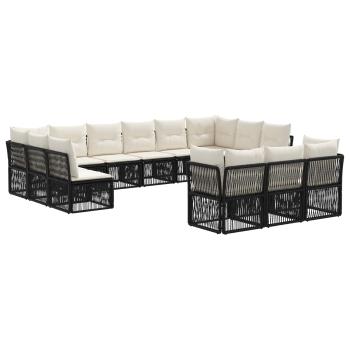 Gartensofa-set 13 stk. Schwarz Poly-Rattan