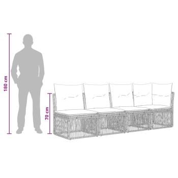 Gartensofa-set 12 Stk. Beige Poly-Rattan