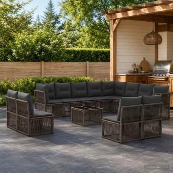 ARDEBO.de - Gartensofa-set 13 stk. Grau Poly-Rattan